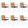 Image de vidaXL Chaises de jardin lot de 6 avec coussins Bois d'acacia solide3078507