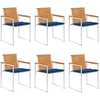 Image de Vidaxl Chaises De Jardin 6 Pcs Avec Coussins Bois D'acacia Solide