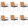 Image de vidaXL Vidaxl Chaises De Jardin 6 Pcs Avec Coussins Bois D'acacia Solide