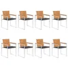 Image de vidaXL Chaises de jardin lot de 8 avec coussins Bois d'acacia solide3078524