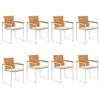 Image de vidaXL Chaises de jardin lot de 8 avec coussins Bois d'acacia solide3078526