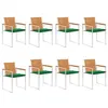Image de vidaXL Chaises de jardin lot de 8 avec coussins Bois d'acacia solide3078529