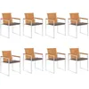 Image de vidaXL Vidaxl Chaises De Jardin 8 Pcs Avec Coussins Bois D'acacia Solide