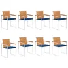 Image de vidaXL Chaises de jardin lot de 8 avec coussins Bois d'acacia solide3078534