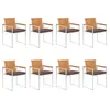 Image de vidaXL Chaises de jardin lot de 8 avec coussins Bois d'acacia solide3078547