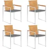Image de vidaXL Vidaxl Chaises De Jardin Lot De 4 Avec Coussins Bois De Teck Massif