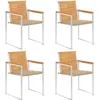 Image de vidaXL Vidaxl Chaises De Jardin Lot De 4 Avec Coussins Bois De Teck Massif