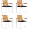 Image de vidaXL Vidaxl Chaises De Jardin Lot De 4 Avec Coussins Bois De Teck Massif