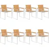 Image de vidaXL Vidaxl Chaises De Jardin Lot De 8 Avec Coussins Bois De Teck Massif