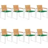 Image de vidaXL Vidaxl Chaises De Jardin Lot De 8 Avec Coussins Bois De Teck Massif