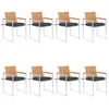 Image de vidaXL Vidaxl Chaises De Jardin Lot De 8 Avec Coussins Bois De Teck Massif