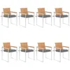 Image de vidaXL Vidaxl Chaises De Jardin Lot De 8 Avec Coussins Bois De Teck Massif