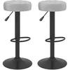 Image de vidaXL Tabourets de bar 2 pcs Gris Velours