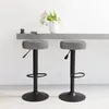 Image de vidaXL Tabourets de bar lot de 2 gris foncé velours332996