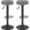 Image de vidaXL Vidaxl Tabourets De Bar 2 Pcs Gris Foncé Velours