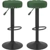 Image de vidaXL Vidaxl Tabourets De Bar Lot De 2 Vert Foncé Velours