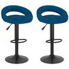 Image de vidaXL Tabourets de bar lot de 2 bleu velours333273