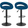 Image de vidaXL Vidaxl Tabourets De Bar Lot De 2 Bleu Velours