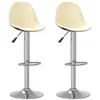 Image de vidaXL Tabourets de bar lot de 2 crème tissu333383