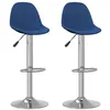 Image de vidaXL Tabourets de bar lot de 2 bleu tissu333385