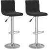 Image de vidaXL Tabourets de bar 2 pcs Noir Velours
