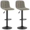 Image de vidaXL Tabourets de bar 2 pcs Gris clair Velours