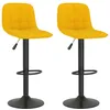 Image de vidaXL Vidaxl Tabourets De Bar 2 Pcs Jaune Velours