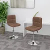 Image de vidaXL Chaises pivotantes Ã  manger lot de 2 marron tissu