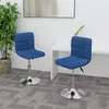 Image de vidaXL Chaises pivotantes de salle à manger 2 pcs Bleu Tissu