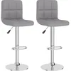 Image de vidaXL Vidaxl Tabourets De Bar Lot De 2 Gris Clair Tissu