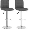 Image de vidaXL Vidaxl Tabourets De Bar 2 Pcs Gris Foncé Tissu