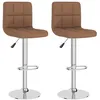 Image de vidaXL Tabourets de bar 2 pcs Marron Tissu