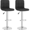 Image de vidaXL Tabourets de bar lot de 2 noir tissu