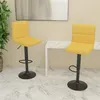 Image de vidaXL Tabourets de bar lot de 2 jaune moutarde tissu334289