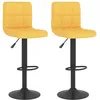 Image de vidaXL Vidaxl Tabourets De Bar 2 Pcs Jaune Moutarde Tissu