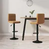 Image de vidaXL Tabourets de bar lot de 2 marron velours334303
