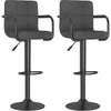 Image de vidaXL Vidaxl Tabourets De Bar 2 Pcs Gris Foncé Tissu