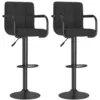 Image de vidaXL Tabourets de bar lot de 2 noir tissu