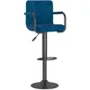 Image de vidaXL Vidaxl Tabouret De Bar Bleu Velours