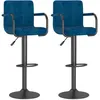 Image de vidaXL Vidaxl Tabourets De Bar 2 Pcs Bleu Velours