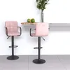 Image de vidaXL Tabourets de bar lot de 2 rose velours334664
