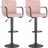 Image de vidaXL Vidaxl Tabourets De Bar 2 Pcs Rose Velours