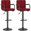 Image de vidaXL Vidaxl Tabourets De Bar 2 Pcs Rouge Bordeaux Velours