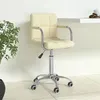 Image de vidaXL Chaise pivotante de bureau Crème Tissu334669