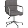 Image de vidaXL Vidaxl Chaise Pivotante De Bureau Gris Foncé Tissu