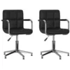 Image de Vidaxl Chaises De Salle Ã  manger Pivotantes 2 Pcs Noir Similicuir