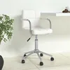 Image de vidaXL Chaise de bureau pivotante Blanc Similicuir334811