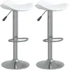 Image de vidaXL Vidaxl Tabourets De Bar 2 Pcs Blanc Acier Chromé Et Cuir Artificiel