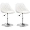 Image de vidaXL Chaises de salle Ã  manger 2 pcs Blanc Similicuir
