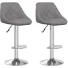 Image de vidaXL Vidaxl Tabourets De Bar 2 Pcs Gris Similicuir